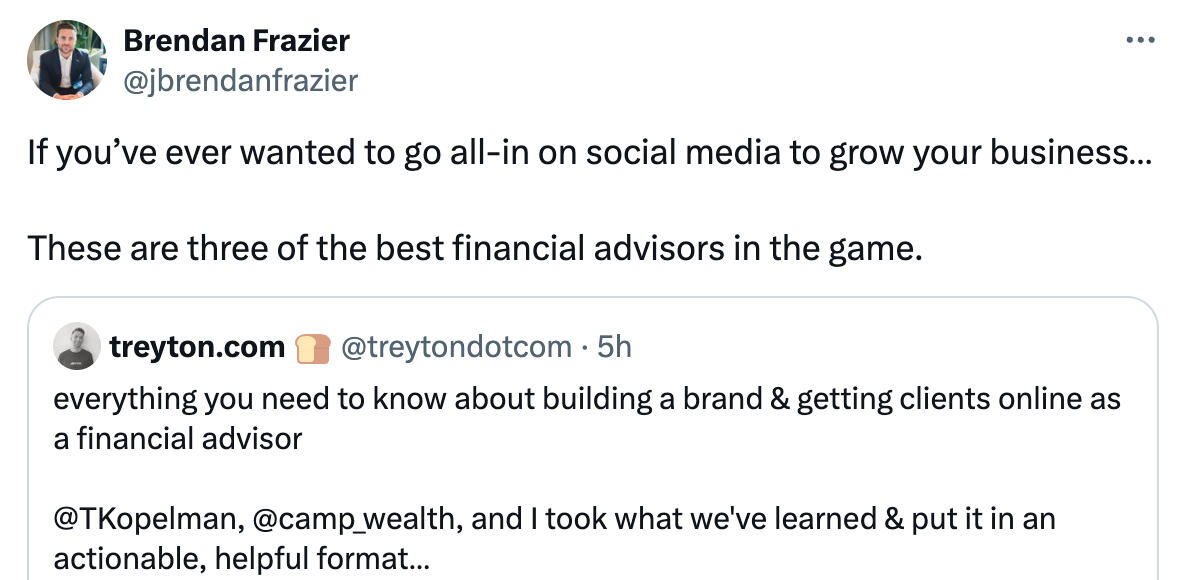 If you’ve ever wanted to go all-in on social media to grow your business… These are three of the best financial advisors in the game.
